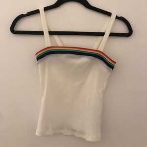 Straight cut rainbow tank top.